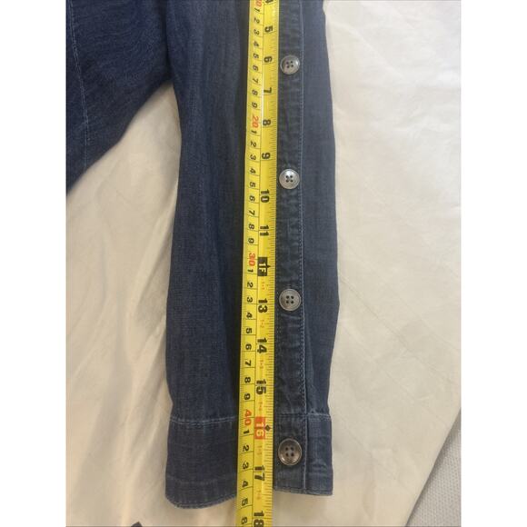 Talbots Denim Dress Womans Zero Petite Cottage Minimalist Western Effortless - Picture 5 of 10
